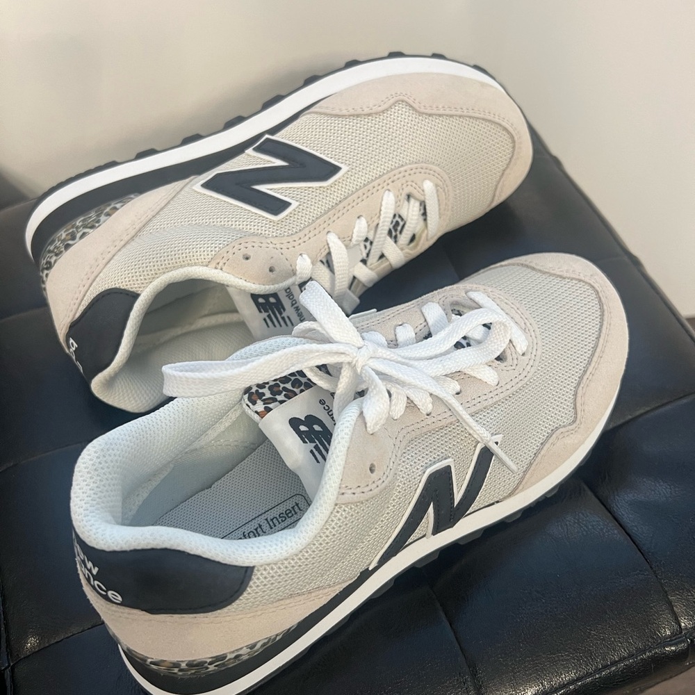 New Balance Cream and Black Athletic Shoes